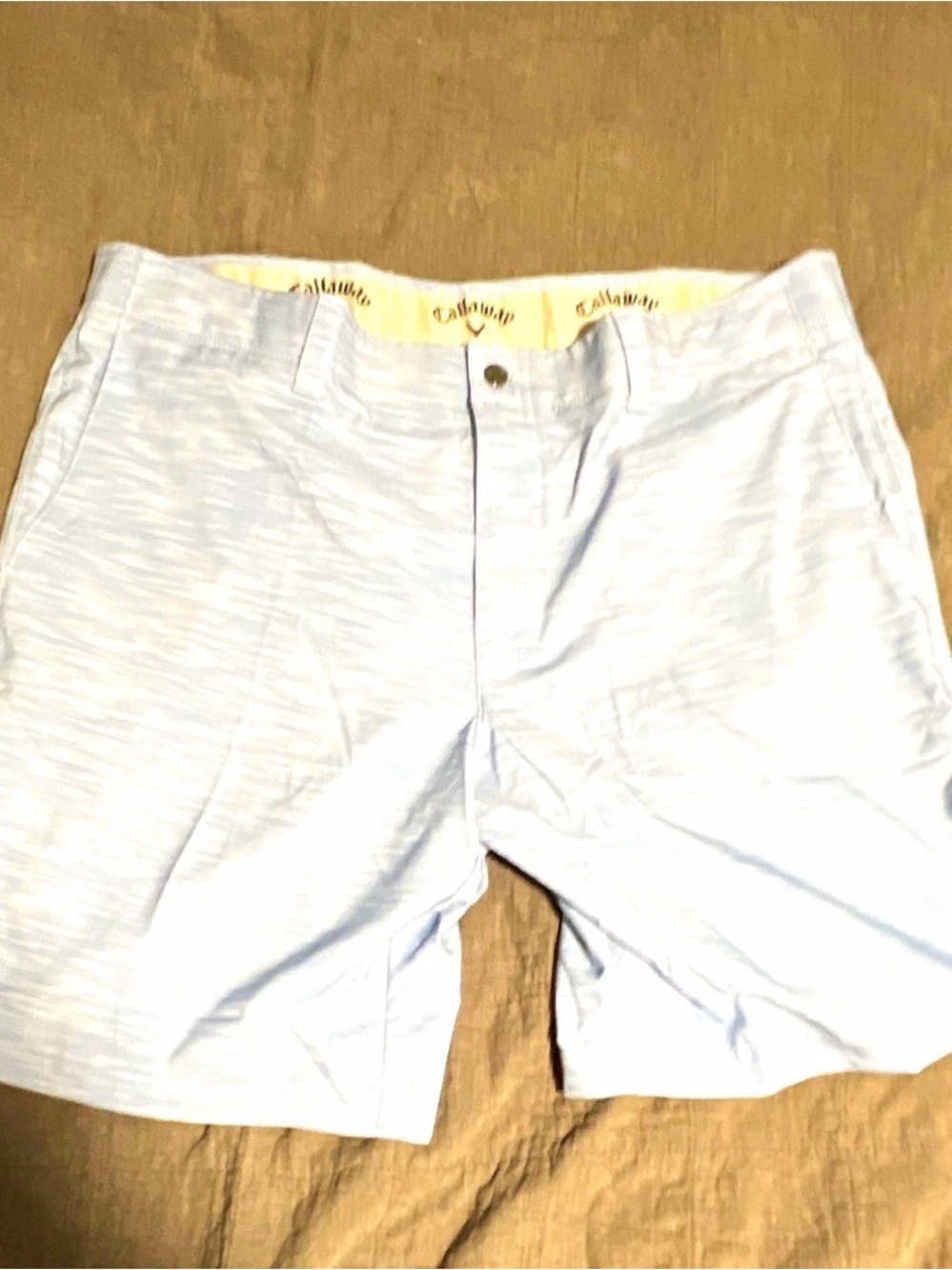 Callaway Men's Light Blue Performance Flat-Front Golf Shorts